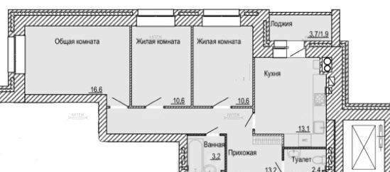 квартира г Калуга р-н Ленинский проезд 3-й Академический 6 фото 2