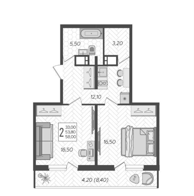 квартира г Краснодар р-н Прикубанский ул Садовое кольцо 2 фото 2