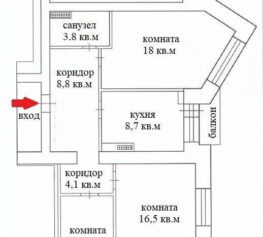 квартира г Архангельск Октябрьский ул Воскресенская 75к/1 фото 2