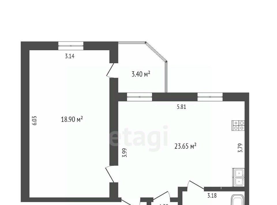 квартира г Тюмень р-н Калининский ул Чернышевского 2бк/10 фото 2
