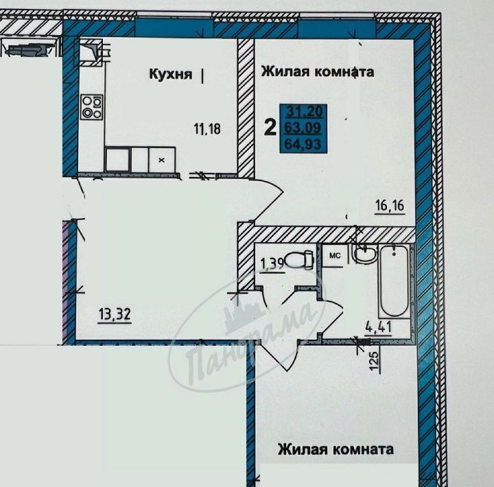 квартира г Калуга р-н Ленинский ул Белинского 13 фото 2