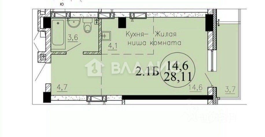 квартира г Новосибирск р-н Ленинский ул Пархоменко 23/1 Жилой квартал КРЫМSKY фото 12