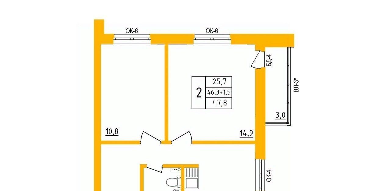 квартира г Уфа р-н Калининский ул им. Фронтовых бригад 15/2 фото 1