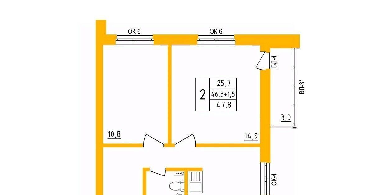 квартира г Уфа р-н Калининский ул им. Фронтовых бригад 15/2 фото 1