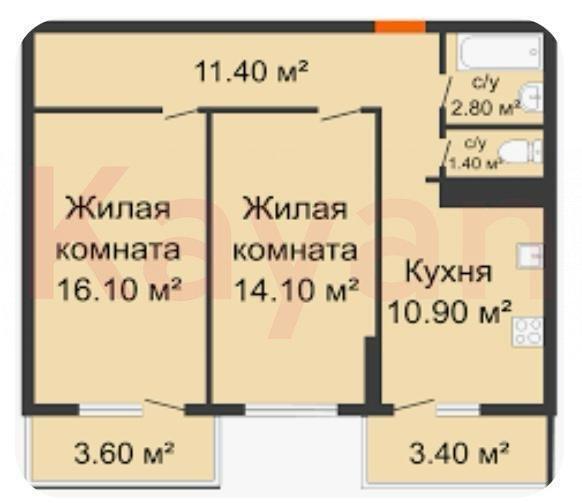 квартира г Краснодар р-н Прикубанский ул им. Героя Георгия Бочарникова фото 20