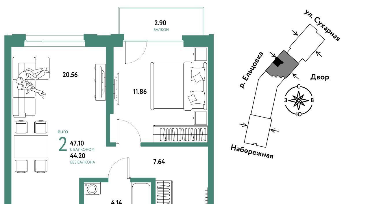 квартира г Новосибирск метро Площадь Гарина-Михайловского ул Сухарная 109/2 фото 1