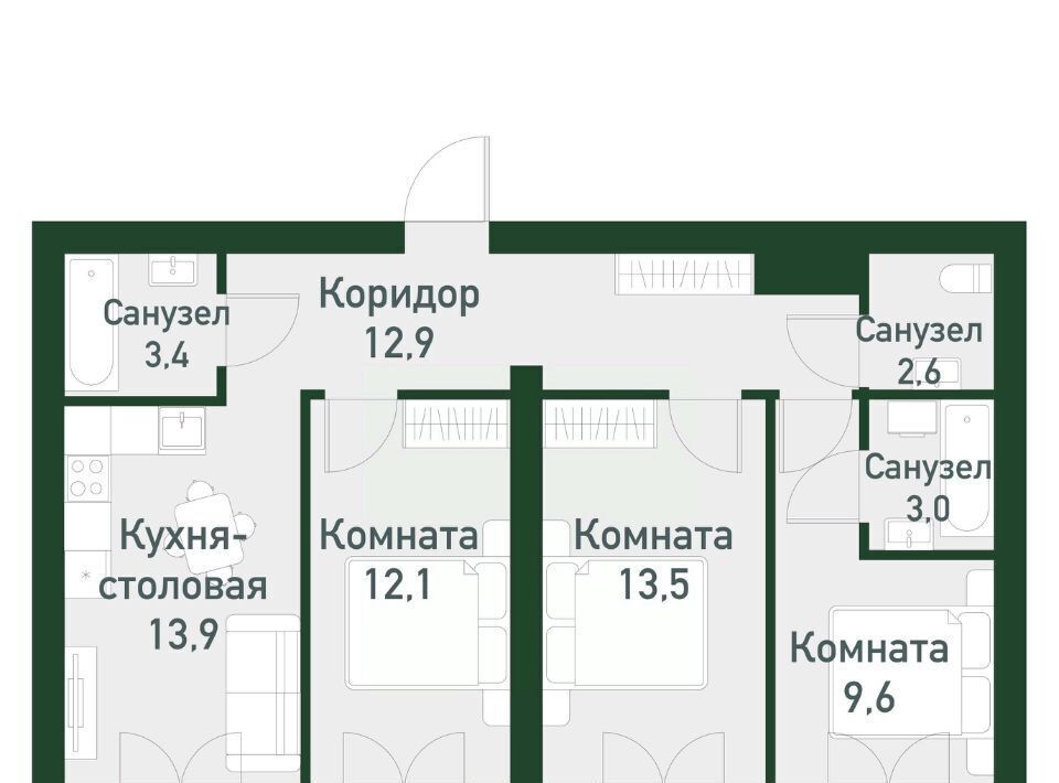 квартира г Екатеринбург Чкаловская Твоя Привилегия жилой комплекс фото 1