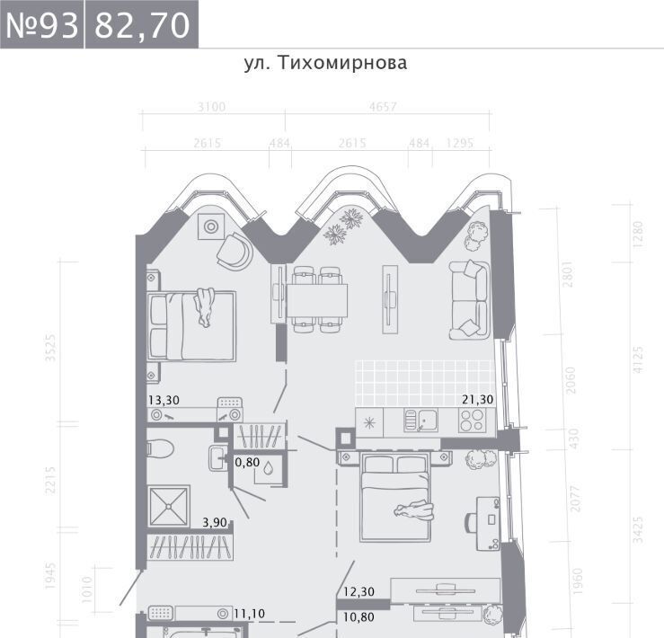 квартира г Казань метро Площадь Тукая ул Калинина 1б фото 1