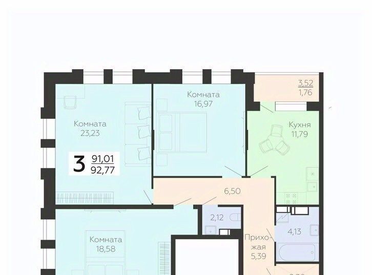 квартира г Воронеж р-н Коминтерновский ул Независимости 78к/3 фото 1