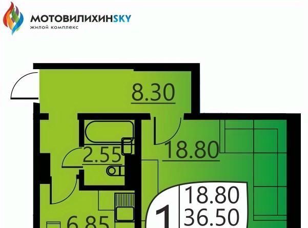 квартира г Пермь р-н Мотовилихинский ул Гашкова 51 фото 1