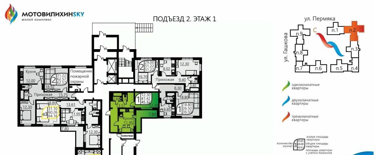 квартира г Пермь р-н Мотовилихинский ул Гашкова 51 фото 3