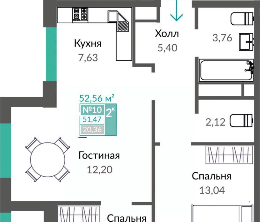 квартира г Симферополь р-н Киевский Крымская Роза ЖК "ШАЛФЕЙ" фото 1