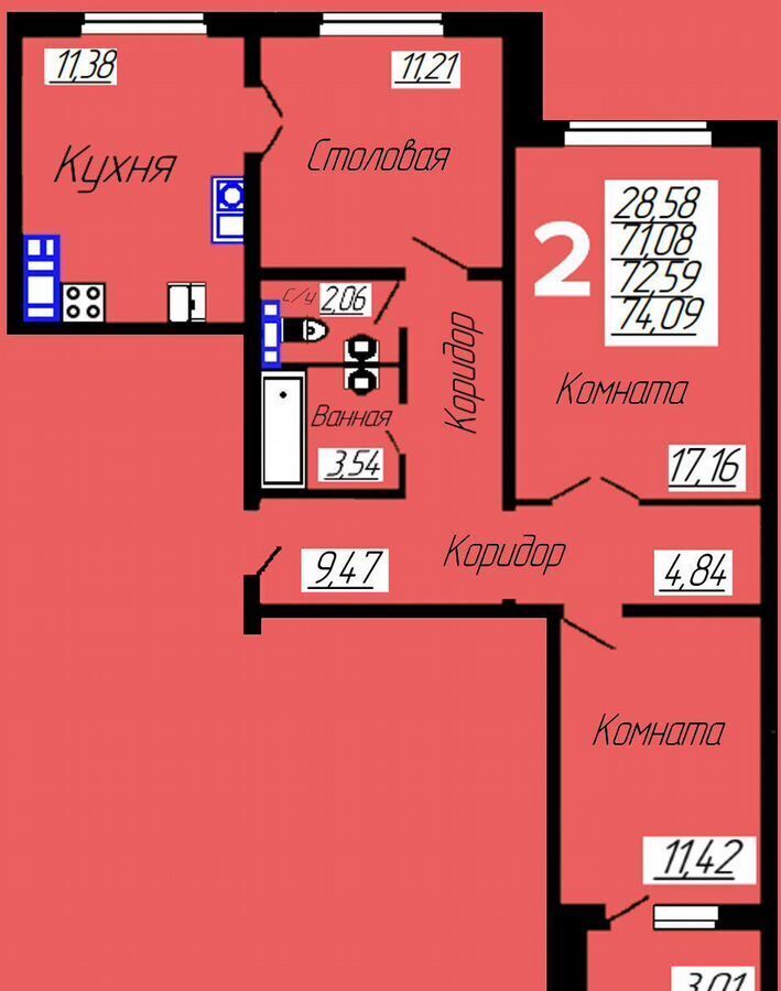 квартира г Смоленск р-н Заднепровский ул. Филатова/проезд Дзержинского, д. 3а, 3г фото 12
