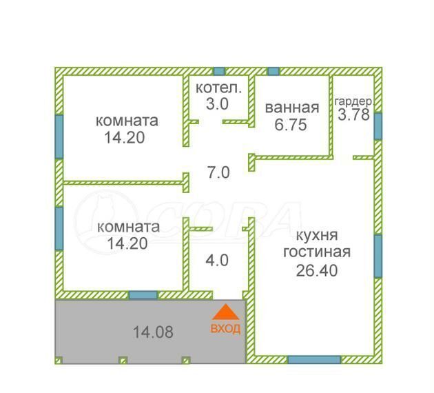 дом г Тюмень р-н Центральный снт Липовый остров фото 1