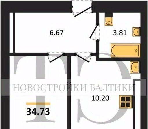 квартира г Калининград р-н Ленинградский ул Героя России Катериничева ЖК «11 Мая» фото 1