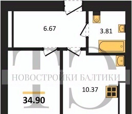 квартира г Калининград р-н Ленинградский ул Героя России Катериничева ЖК «11 Мая» фото 1
