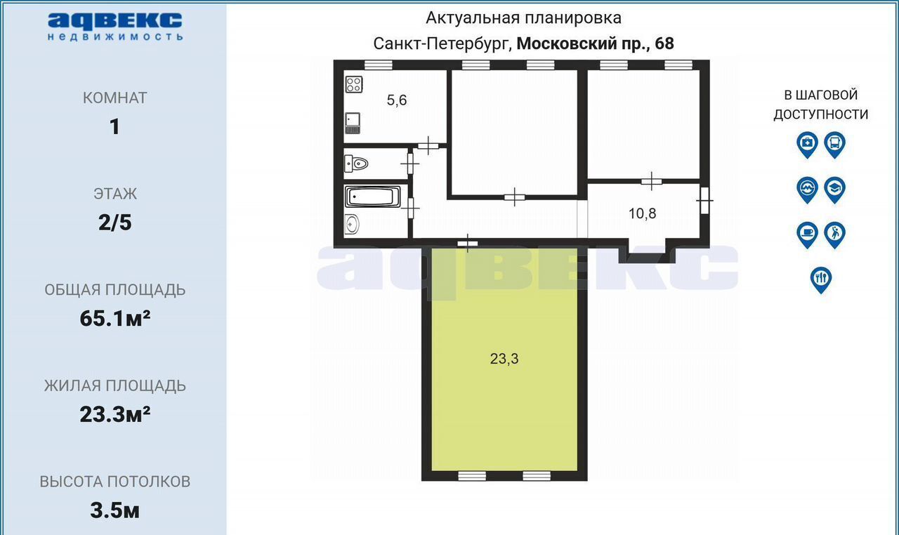 комната г Санкт-Петербург метро Фрунзенская р-н Московская Застава пр-кт Московский 68 фото 15
