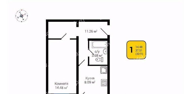 квартира г Воронеж р-н Левобережный ул МОПРа 3 ЖК «‎Алые паруса» фото 1