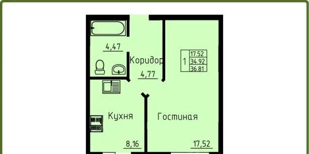 квартира г Воронеж р-н Центральный ЖК «Олимпийский» 7 Троицкий кв-л, жилмассив фото 13