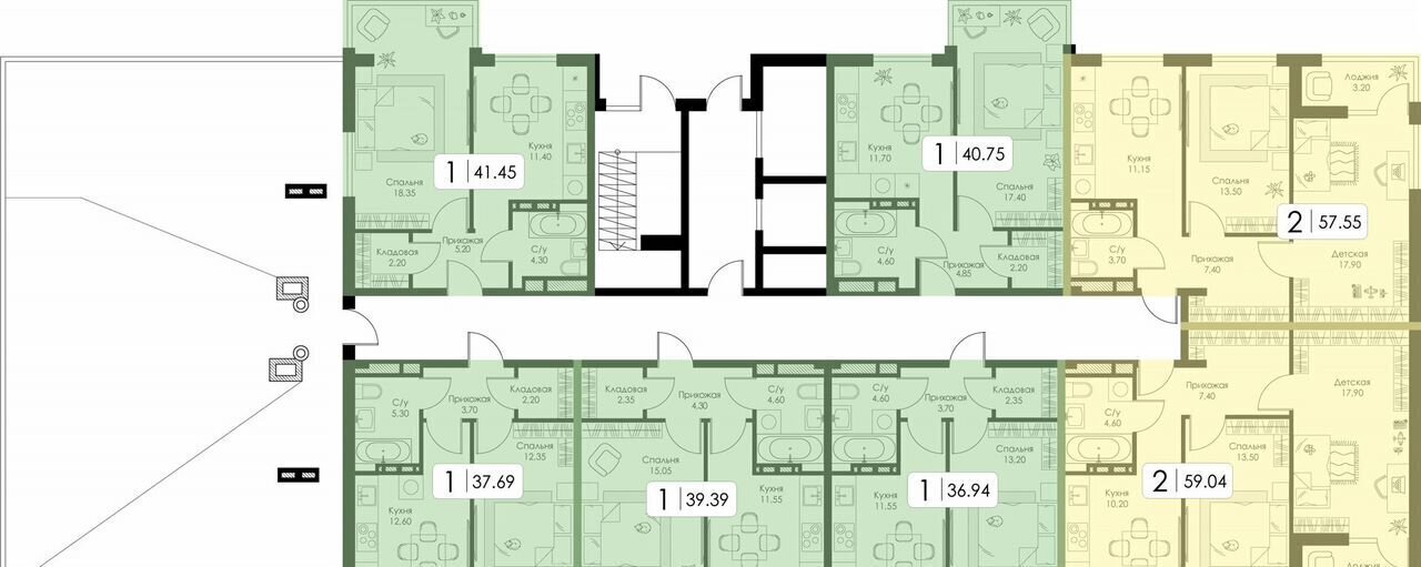 квартира г Смоленск р-н Ленинский ш Краснинское 4 блок-секция 1, 2, 3 фото 2