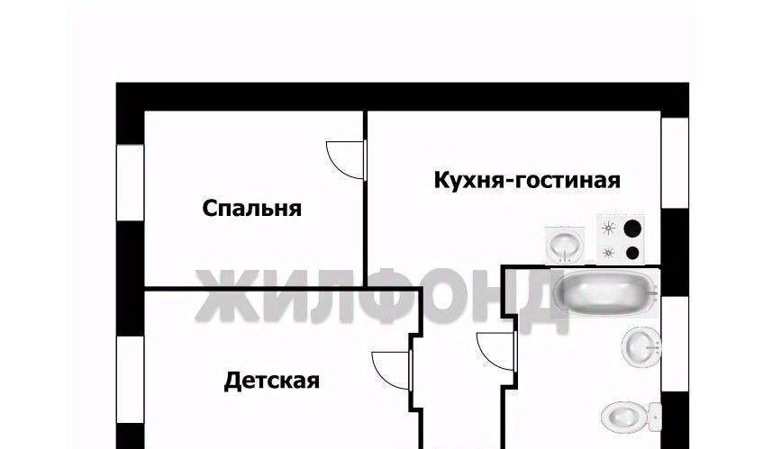 квартира г Новосибирск Берёзовая роща ул Республиканская 9 фото 6