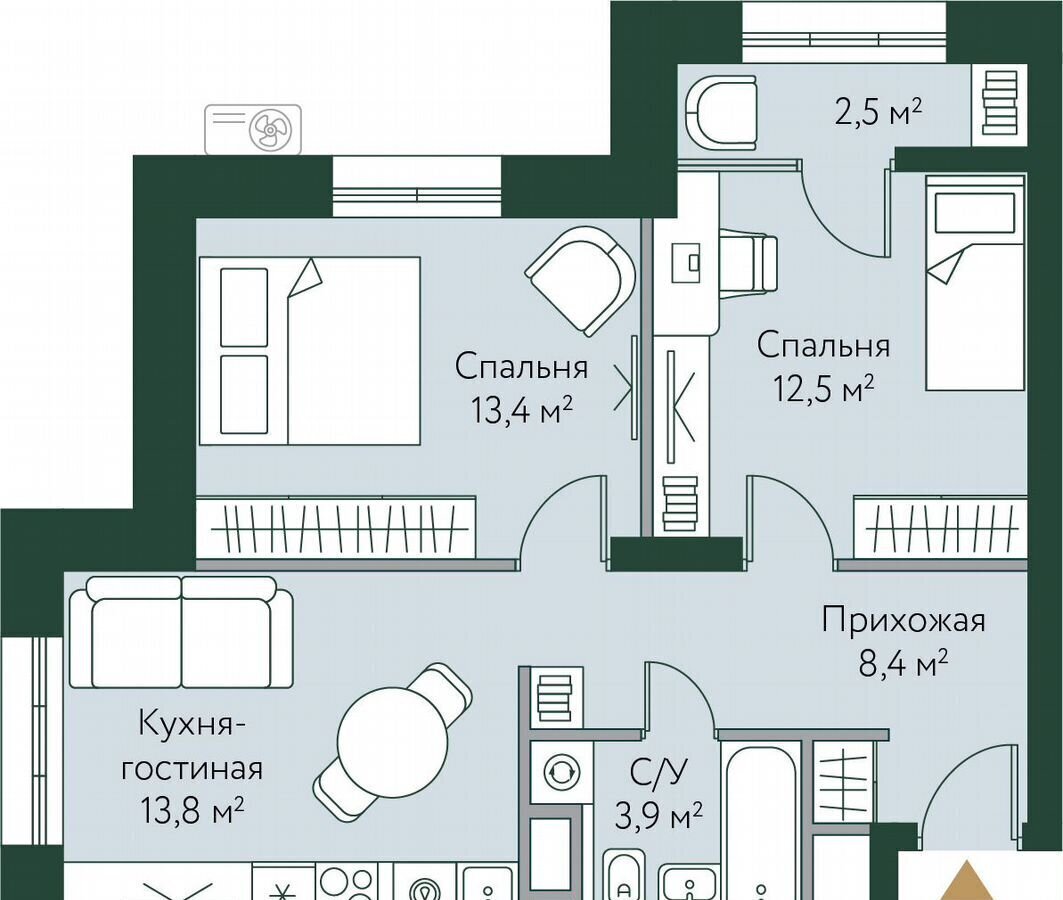 квартира г Волгоград р-н Советский ул Новосибирская 74 фото 1