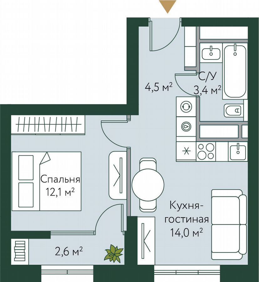 квартира г Волгоград р-н Советский ул Новосибирская 74 фото 1