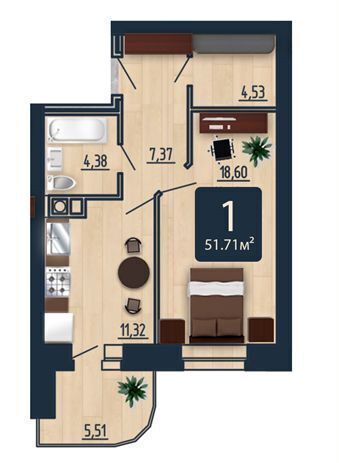 квартира г Смоленск р-н Промышленный ул 25 Сентября 1 этап, секц. Б фото 4