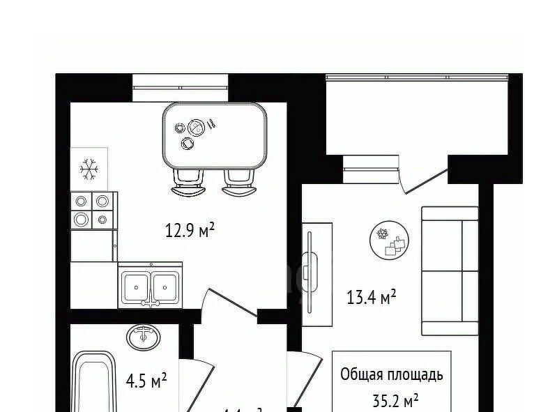 квартира г Новосибирск Заельцовская мкр Стрижи 5 фото 2