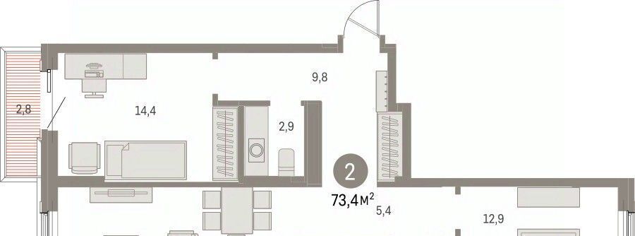 квартира г Курган Центральный ЖК «Дом Кино» жилрайон фото 1