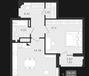 квартира г Калининград р-н Ленинградский ул Старшины Дадаева 55 корп. 2 фото 2
