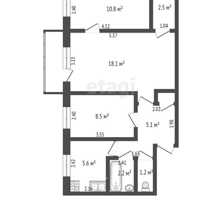 квартира г Чита ул Гагарина 17 фото 16