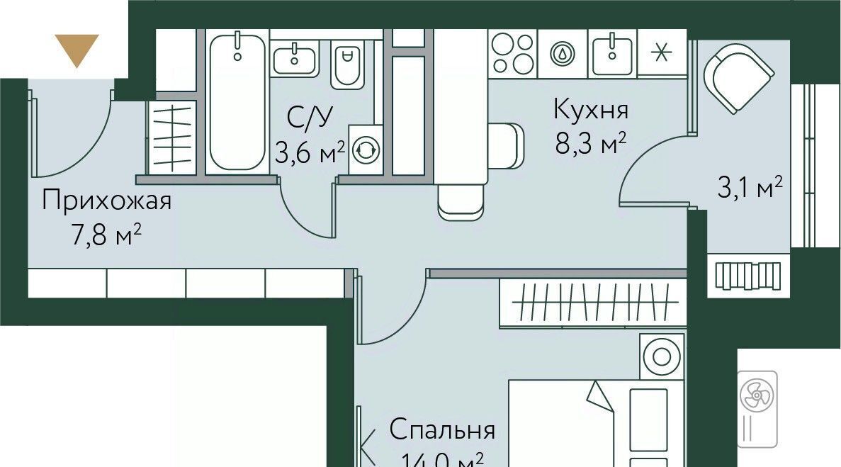 квартира г Волгоград р-н Советский ул Новосибирская 74 фото 1