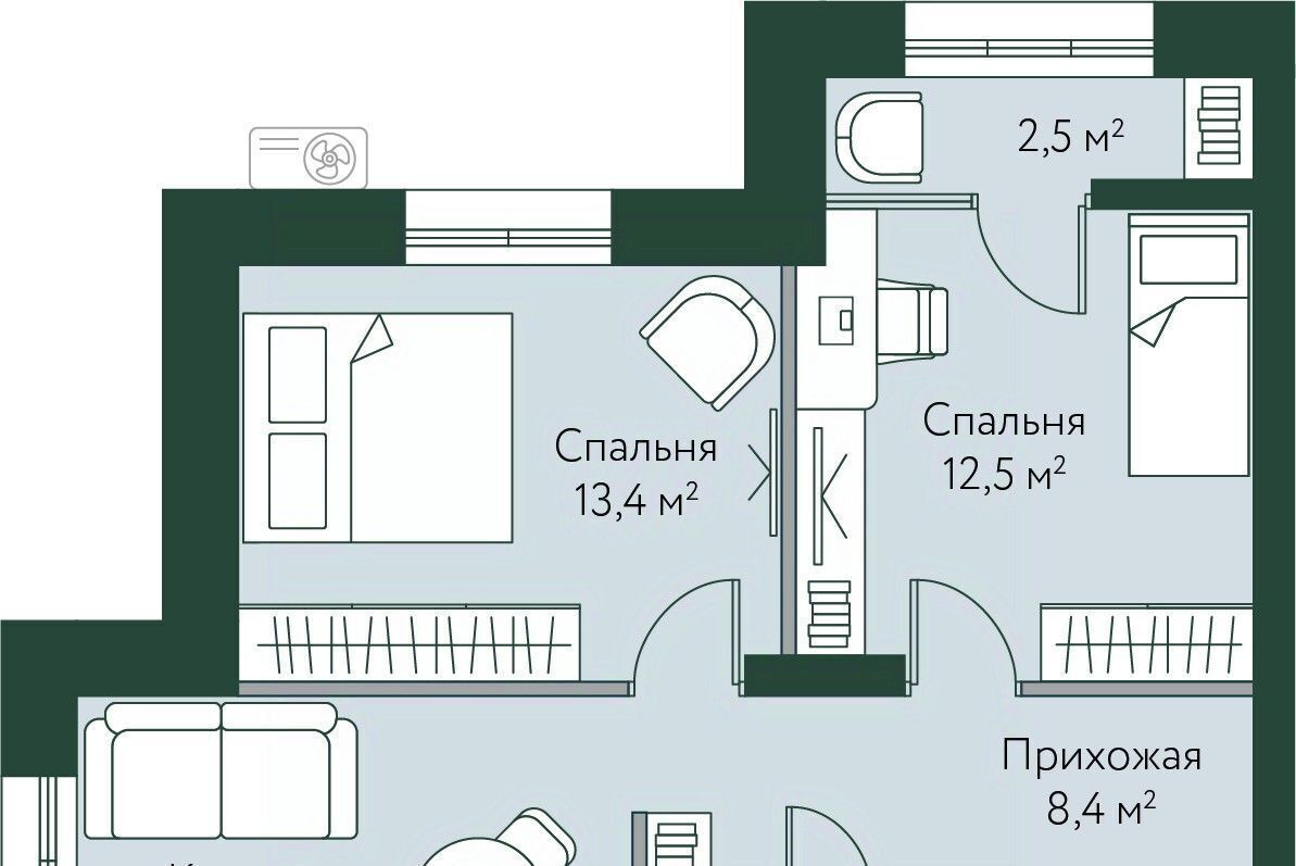 квартира г Волгоград р-н Советский ул Новосибирская 74 фото 1