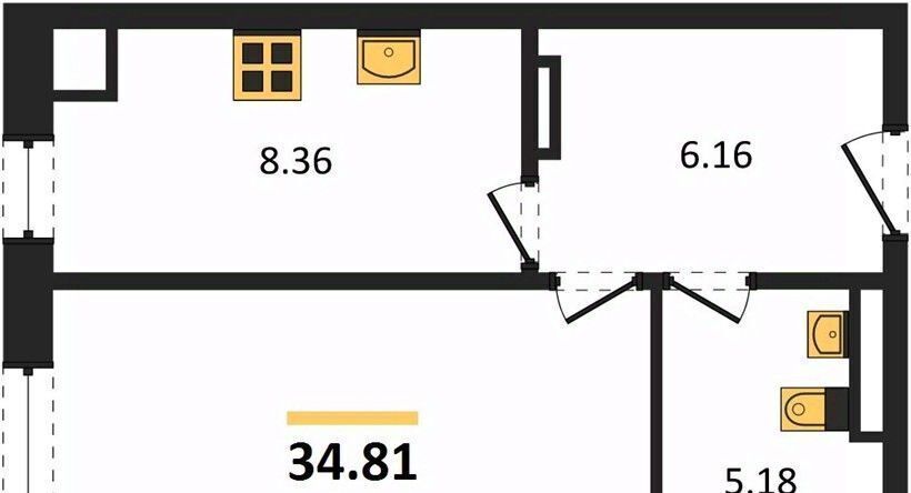 квартира г Евпатория пгт Заозерное ЖК «Кубики» фото 5