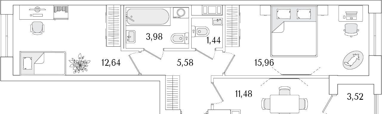 квартира г Санкт-Петербург метро Бухарестская ул Фучика 12к/2г фото 1