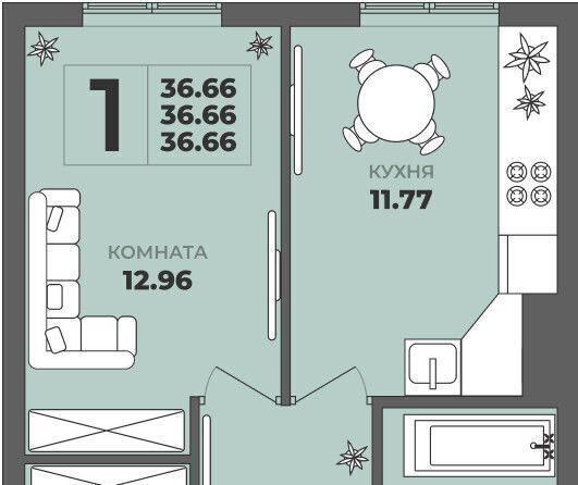 квартира г Калининград р-н Московский ул Генерала Толстикова 36к/2 фото 1