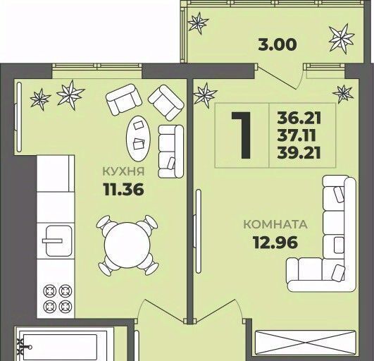 квартира г Калининград р-н Московский ул Генерала Толстикова 36к/2 фото 1