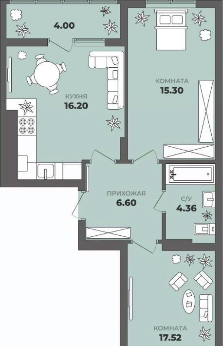 квартира г Калининград р-н Московский ул Генерала Толстикова 36к/1 фото 1