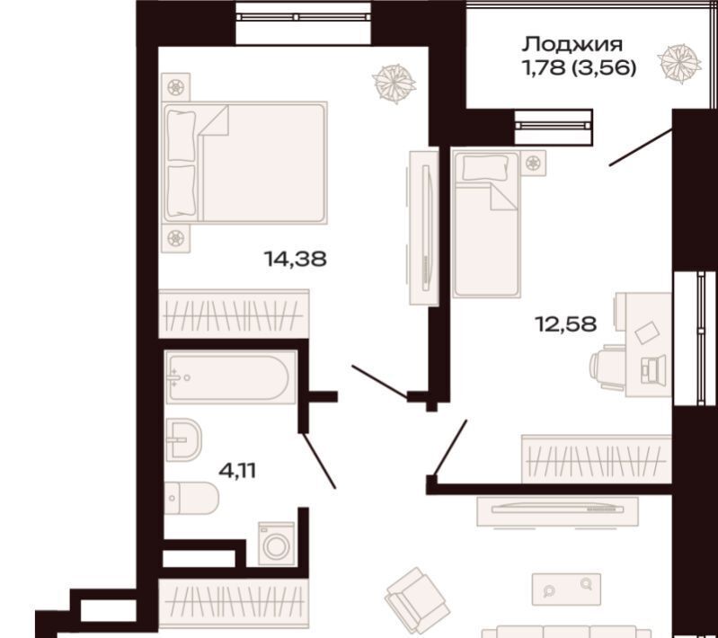 квартира г Екатеринбург Чкаловская Первый Южный жилой комплекс фото 1
