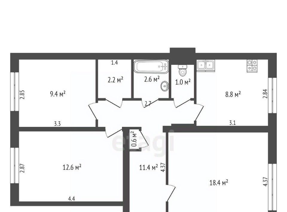 квартира г Чита р-н Центральный Северный микрорайон 59 фото 2