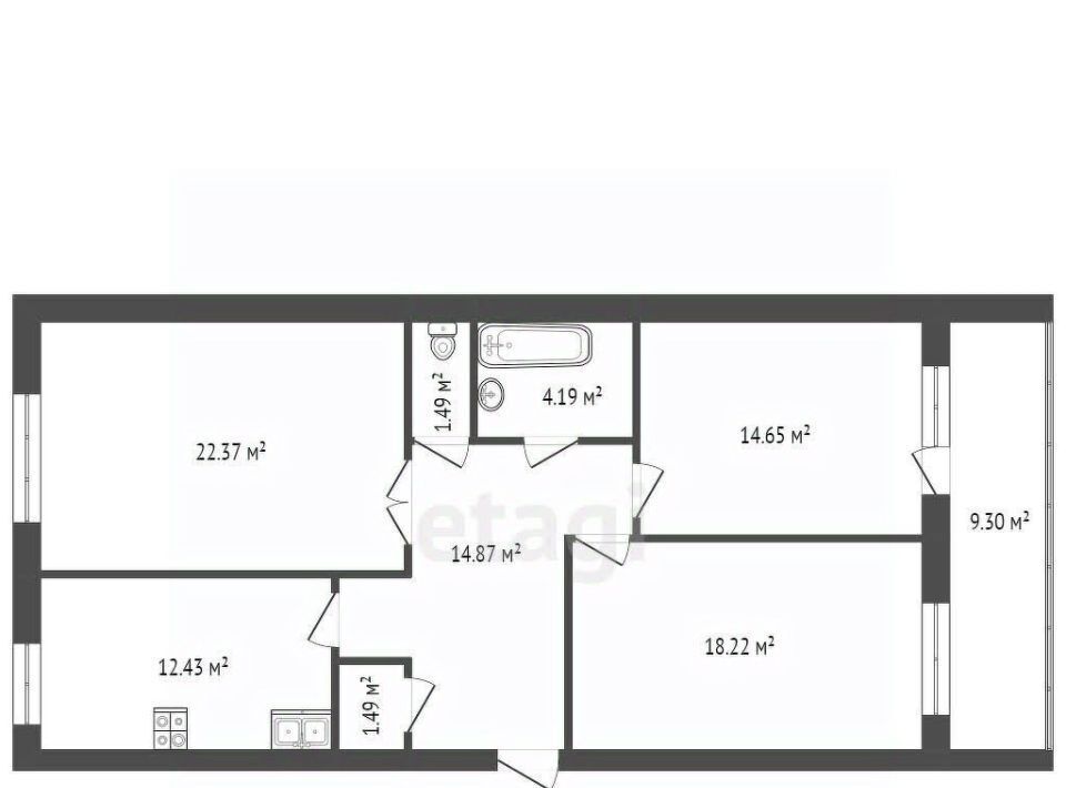 квартира г Чита р-н Центральный Октябрьский мкр, 9 фото 2