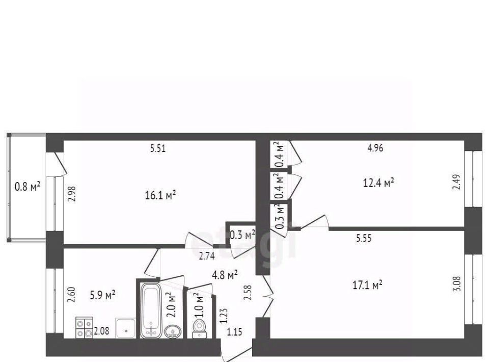 квартира г Чита р-н Железнодорожный ул 1-я Московская 52 фото 2