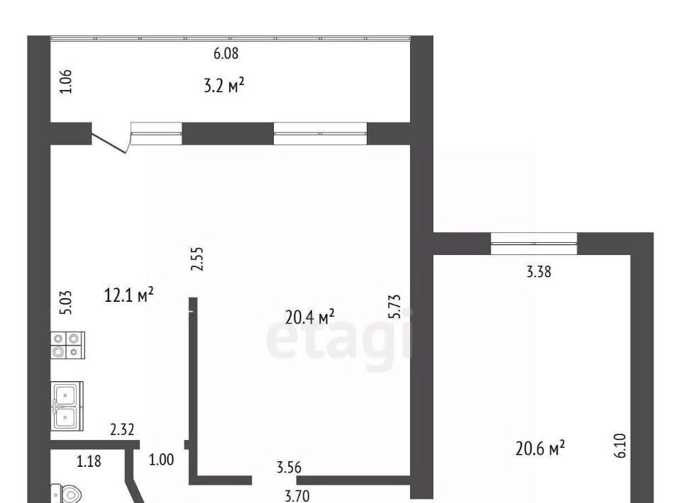 квартира г Чита р-н Центральный ул Бутина 115к/1 фото 2