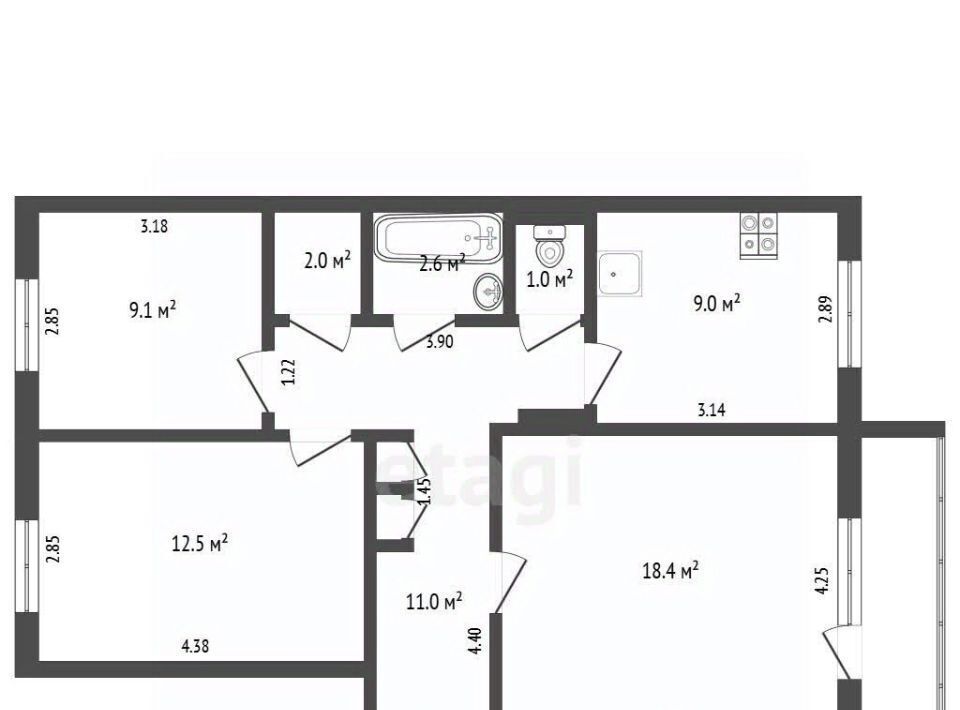 квартира г Чита р-н Черновский мкр 9-й 2 фото 2