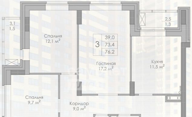 квартира г Липецк р-н Советский ул Московская 153 фото 21