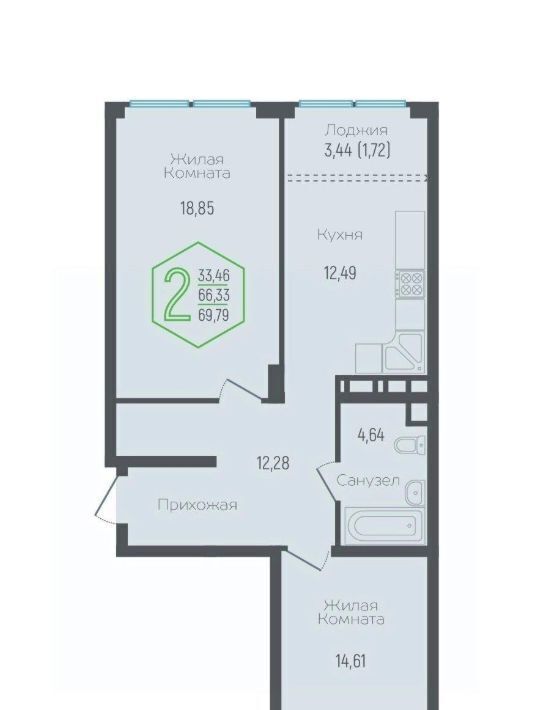 квартира г Краснодар р-н Центральный ул Обрывная 132/1к 1 фото 1