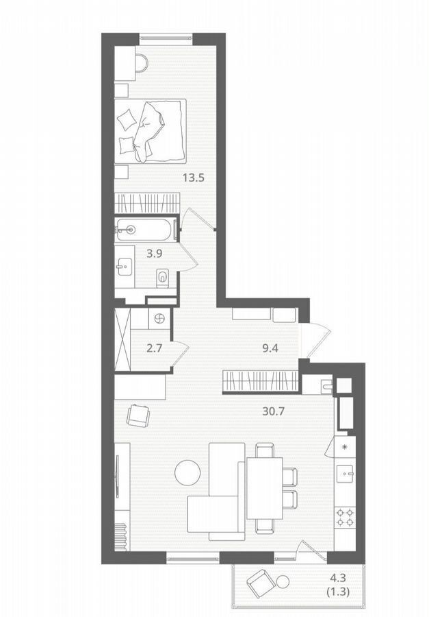 квартира г Калининград р-н Ленинградский ул Стекольная 39 фото 7