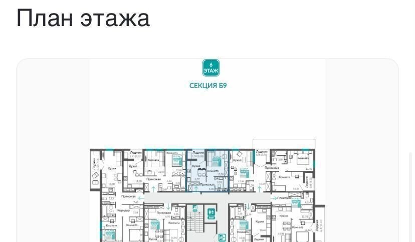 квартира г Симферополь ул. Куйбышева/Киевская, уч. 1. 1, 1 этап, секц. Б 9 фото 3