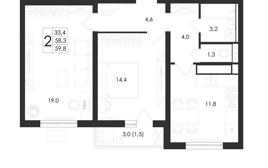 квартира г Воронеж ул Шишкова 140б/23 фото 1
